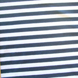 Cotton Lycra Navy and White 3/8" Stripe Knit Fabric