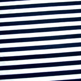Navy and White Stripe Nylon Lycra Swimsuit Fabric