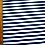 Navy and White Stripe Nylon Lycra Swimsuit Fabric