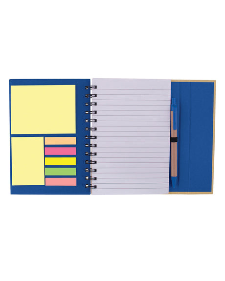 Spiral Notebook With Sticky Notes & Pen 5.75" X 7.25"