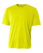 A4 NB3142 Youth Cooling Performance Crew Micro Poly Interlock Fabric - Safety Yellow, 44+ UPF, Moisture Wicking, Stain Release, Odor Resistant (4.0 Ounce)