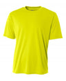 A4 NB3142 Youth Cooling Performance Crew Micro Poly Interlock Fabric - Safety Yellow, 44+ UPF, Moisture Wicking, Stain Release, Odor Resistant (4.0 Ounce)