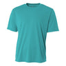 A4 N3142 Cooling Performance Crew Micro Poly Interlock Fabric - Teal, Moisture Wicking, Quick Stain Release, 4.0 Ounce (1 Unit)