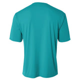 A4 N3142 Cooling Performance Crew Micro Poly Interlock Fabric - Teal, Moisture Wicking, Quick Stain Release, 4.0 Ounce (1 Unit)
