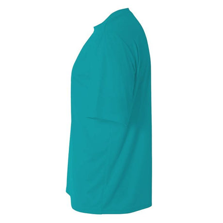 A4 N3142 Cooling Performance Crew Micro Poly Interlock Fabric - Teal, Moisture Wicking, Quick Stain Release, 4.0 Ounce (1 Unit)