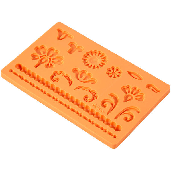 Wilton Damask Fondant and Gum Paste Silicone Mold, 15-Cavity