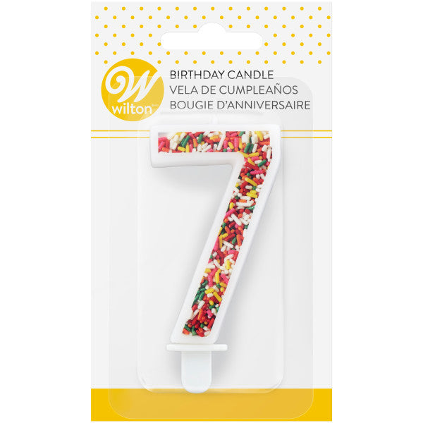 Wilton Sprinkle on the Birthday Fun Number 7 Birthday Candle