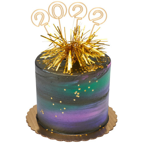 Gold Spray Mylar Celebration cake and cupcakes picks - set of 24