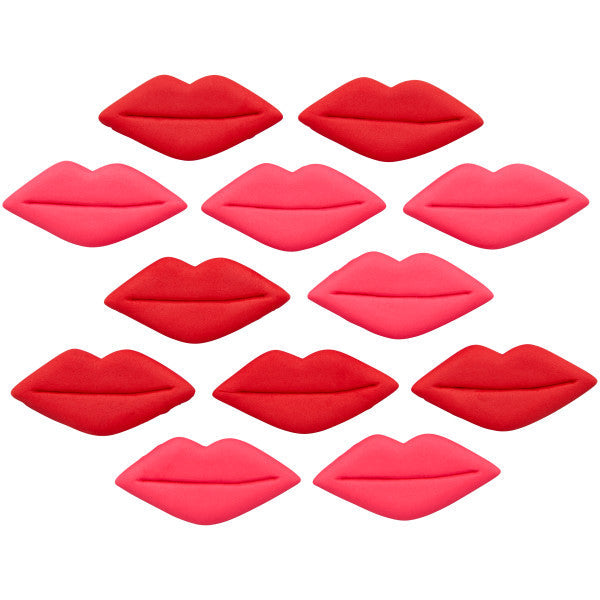 Wilton Valentine's Day Red Lips Royal Icing Decorations, 0.77 oz. (12 Pieces)
