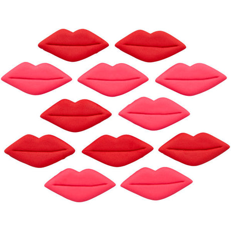 Wilton Valentine's Day Red Lips Royal Icing Decorations, 0.77 oz. (12 Pieces)
