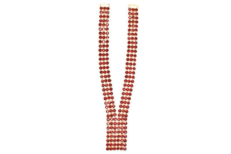 Rhinestone Neck Piece Red Gold