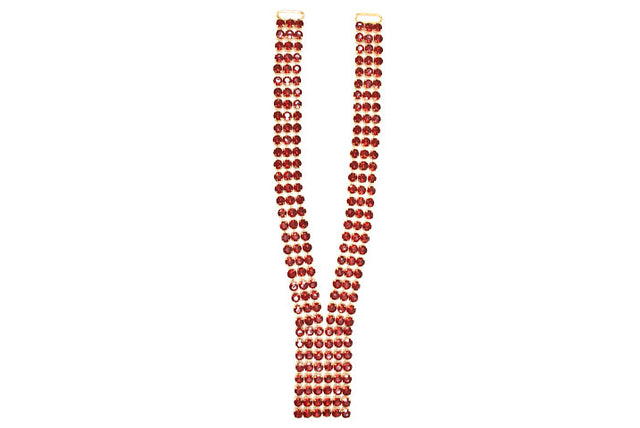 Rhinestone Neck Piece Red Gold