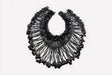 Beaded Fringe Neck Collar Applique Black