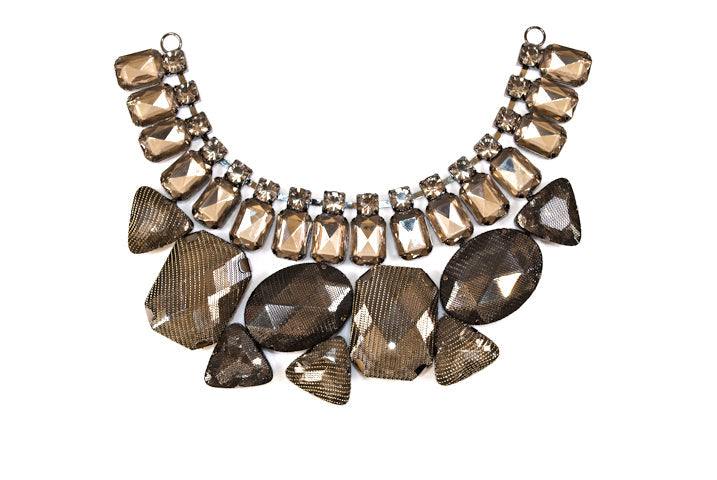 Gemstone Mesh Necklace Collar Applique