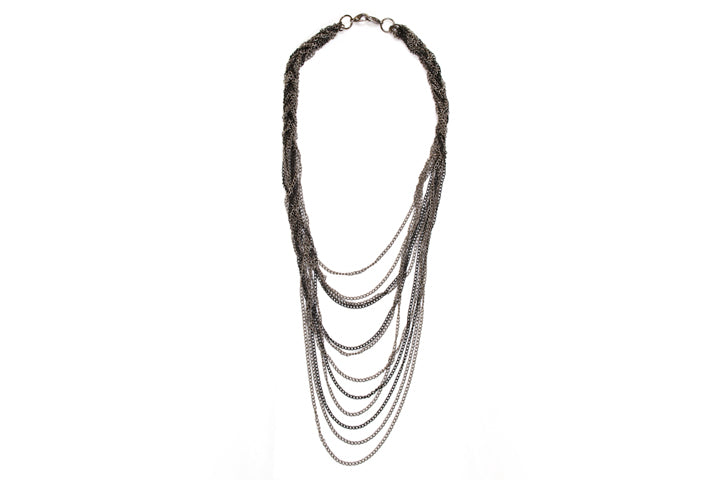 Necklace Twisted Loop Gunmetal