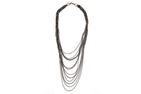 Necklace Twisted Loop Gunmetal