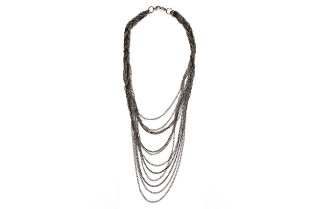 Necklace Twisted Loop Gunmetal