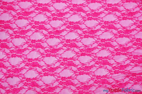 Giselle Floral Lace Polyester Spandex Fabric - Sheer Vintage Stretch Lace, 58/60" Width, Multiple Colors (1 Yard)