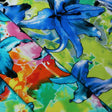 Neon Garden Nylon Spandex Fabric - Multicolor Blue Lily Floral Print, 58-60" Width (1 Yard)