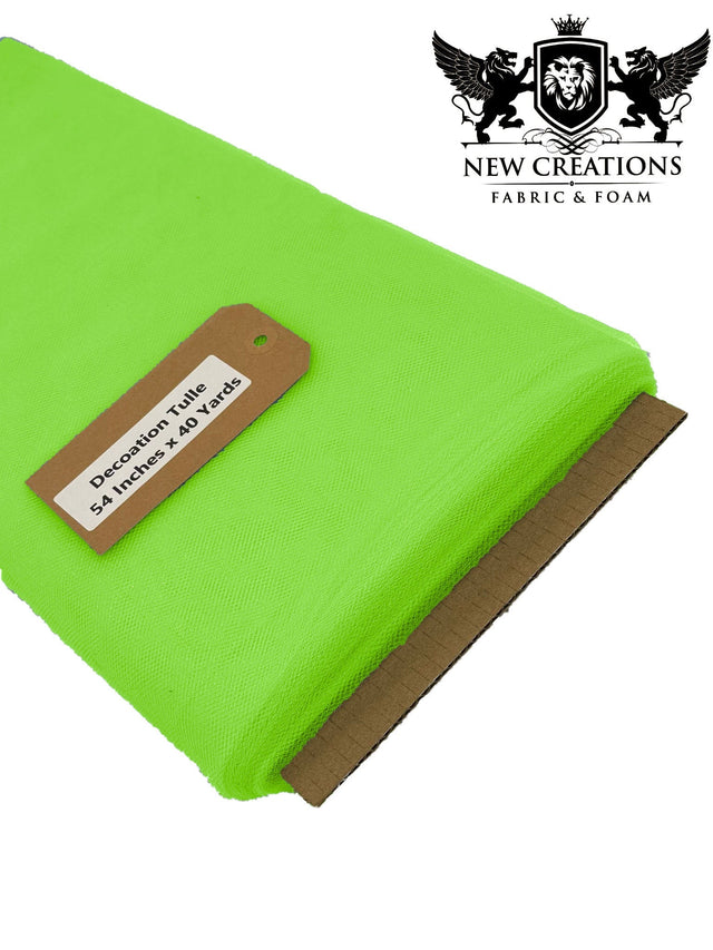 Neon Green Tutu Tulle Fabric - Neon Green Sheer Netting, 54" Width (5 Yards)