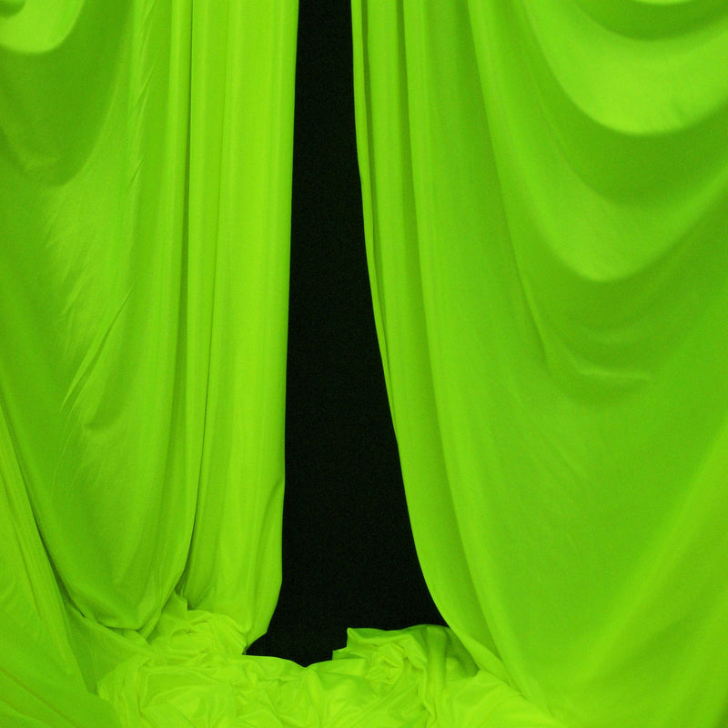 Low Stretch Neon Green Polyester Fabric - Neon Green, 40 Denier Tricot, 108"-120" Width (1 Yard)