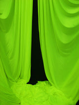 Low Stretch Neon Green Polyester Fabric - Neon Green, 40 Denier Tricot, 108"-120" Width (1 Yard)