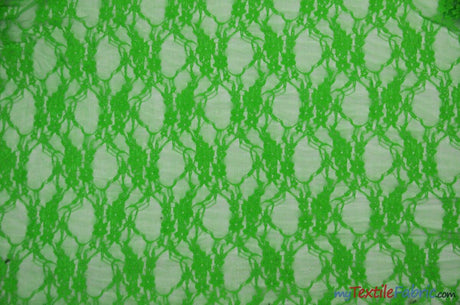 Giselle Floral Lace Polyester Spandex Fabric - Sheer Vintage Stretch Lace, 58/60" Width, Multiple Colors (1 Yard)