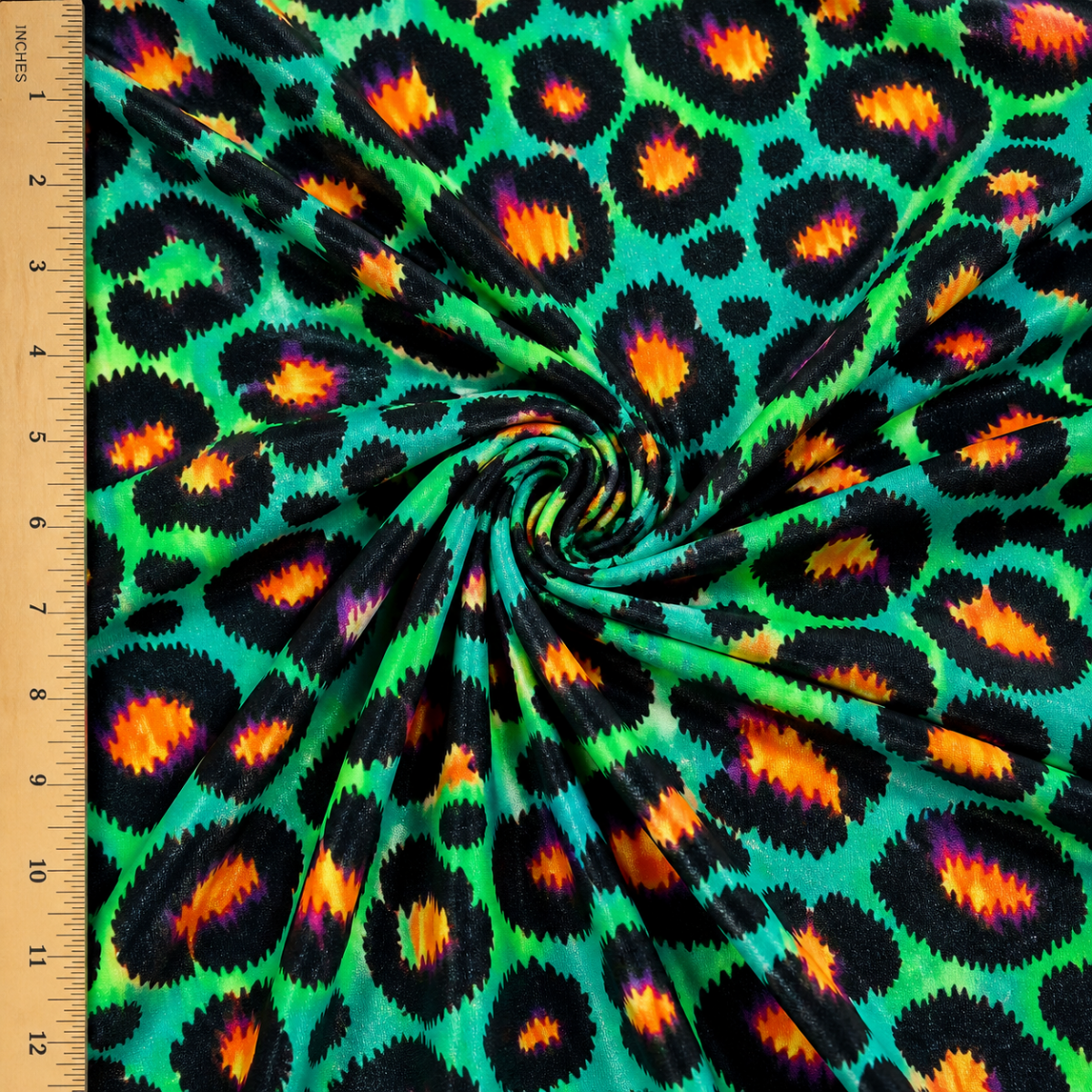 Printed Spandex Neon Leopard Activewear Fabric
