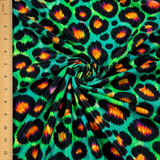 Printed Spandex Neon Leopard Activewear Fabric