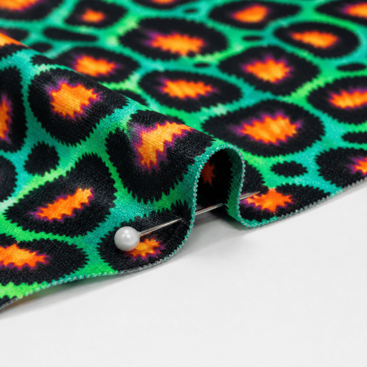 Printed Spandex Neon Leopard Activewear Fabric