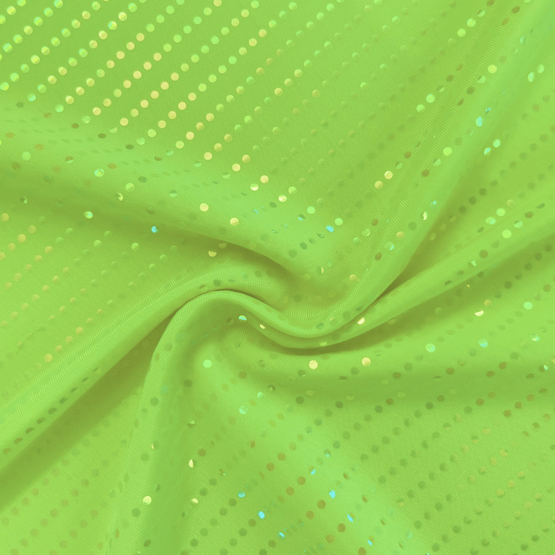 Waterfall On Polyester Spandex Fabric - Iridescent Sequin Dots, 56" Width (1 Yard)