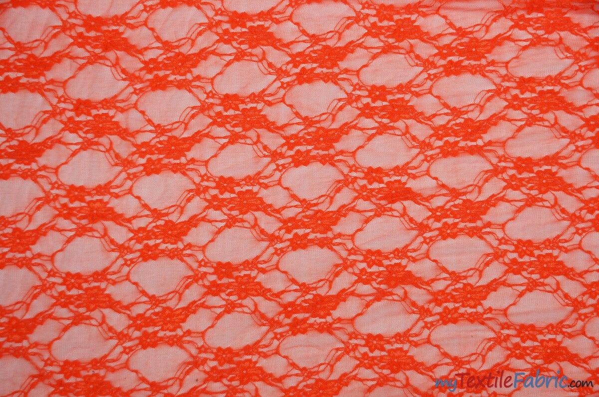 Giselle Floral Lace Polyester Spandex Fabric - Sheer Vintage Stretch Lace, 58/60" Width, Multiple Colors (1 Yard)