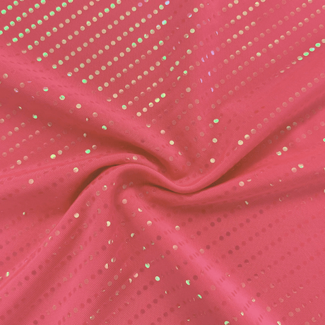 Waterfall On Polyester Spandex Fabric - Iridescent Sequin Dots, 56" Width (1 Yard)