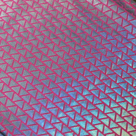 Disco Diamond Nylon Spandex Fabric - Hologram Triangle Print, 58/60" Width (1 Yard)