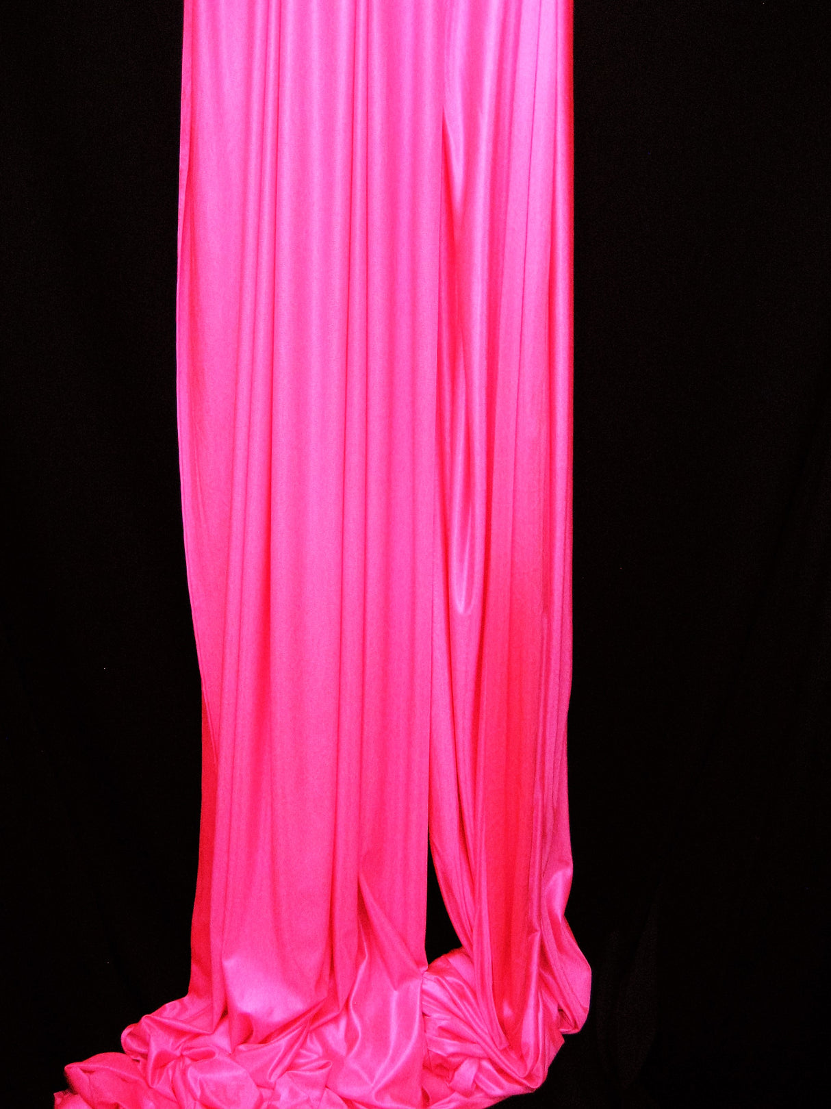 Low Stretch Neon Pink Polyester Fabric - Neon Pink, 108"-120" Width (1 Yard)