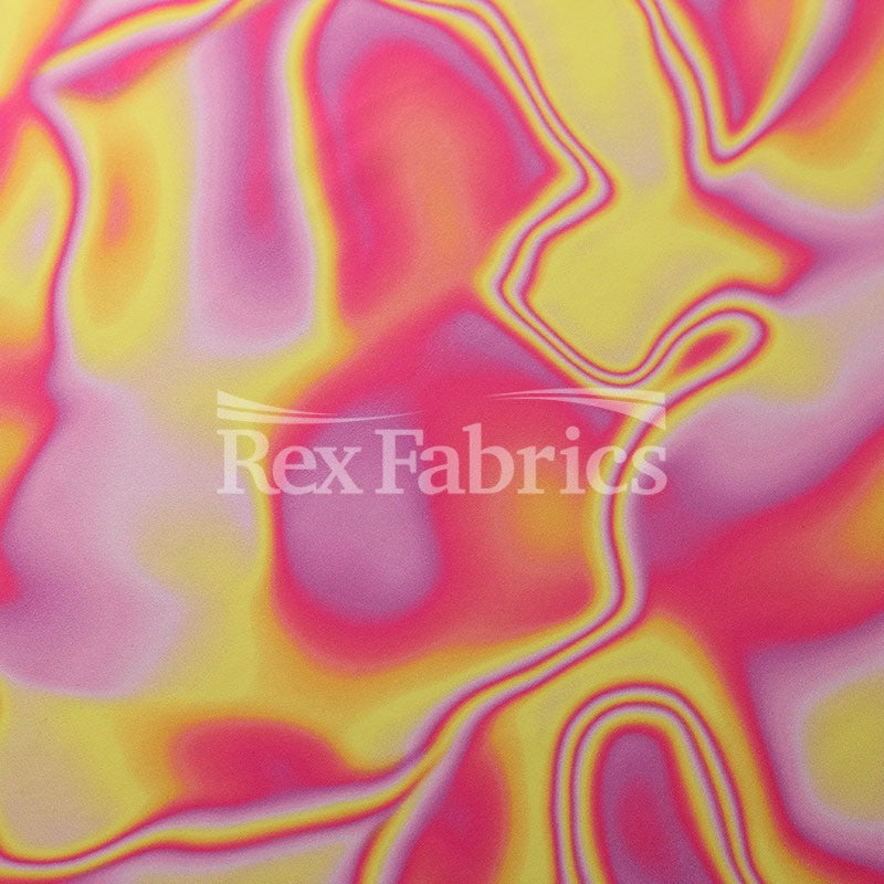 Neon Nylon Spandex Fabric - Multicolor Wet Print, 4-Way Stretch, 58/60" Width, 210 GSM (1 Yard)