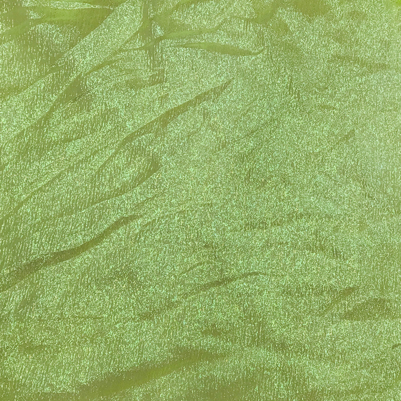 1 Yard Neon Yellow Iridescent Organza Sheer, Lightweight Shimmer Fabric for Fashion, Crafts & Decorative Accents 45 Inch Wide