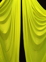 Low Stretch Neon Yellow 40 Denier Tricot Polyester Fabric - Neon Yellow, 108"-120" Width (1 Yard)