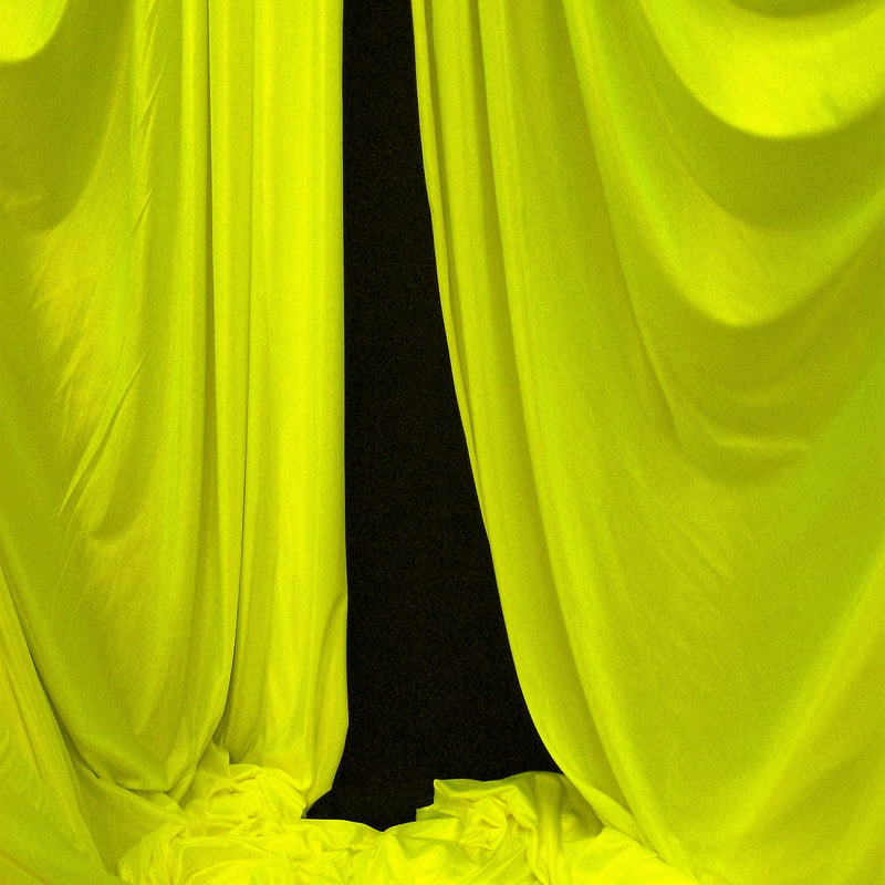 Low Stretch Neon Yellow 40 Denier Tricot Polyester Fabric - Neon Yellow, 108"-120" Width (1 Yard)
