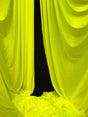 Low Stretch Neon Yellow 40 Denier Tricot Polyester Fabric - Neon Yellow, 108"-120" Width (1 Yard)