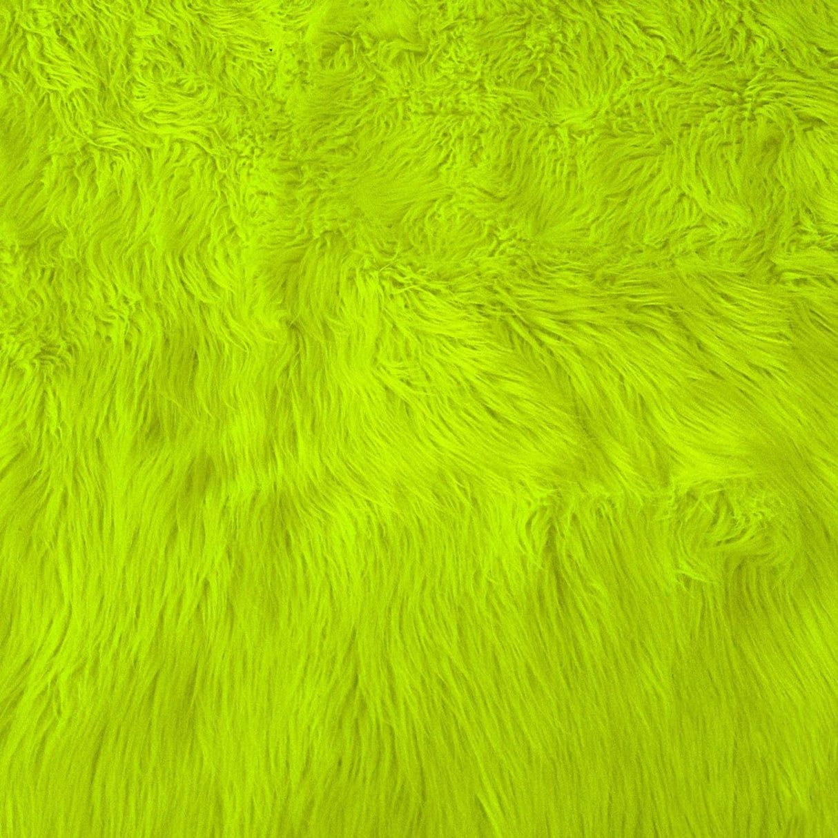 Neon Yellow Faux Fur Fabric - Luxury Shaggy, 60" Width (1 Yard)