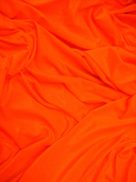 Low Stretch Neon Orange Polyester Fabric - Neon Orange, 40 Denier Tricot, 108"-120" Width