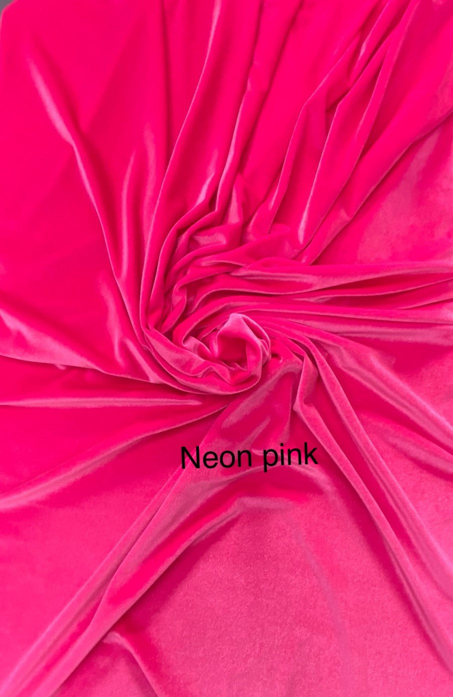Neon Pink Stretch Velvet Fabric - Neon Pink, 58"-60" Width