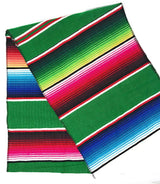 Mexican Serape Cotton Fabric - Multicolor Woven Stripes, 14" X 84" (1 Table Runner)