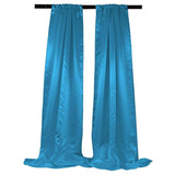 Bridal Satin Backdrop Satin Fabric - Royal Blue, 4" Rod Pocket, 58" Width x 8 Feet Height (1 Pair)
