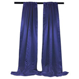 Bridal Satin Backdrop Satin Fabric - Royal Blue, 4" Rod Pocket, 58" Width x 8 Feet Height (1 Pair)