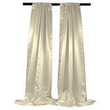 Bridal Satin Fabric - Ivory, 4" Rod Pocket, 58" Width x 8 Feet Height (1 Pair)