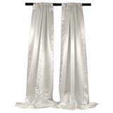 Bridal Satin Backdrop Satin Fabric - Royal Blue, 4" Rod Pocket, 58" Width x 8 Feet Height (1 Pair)