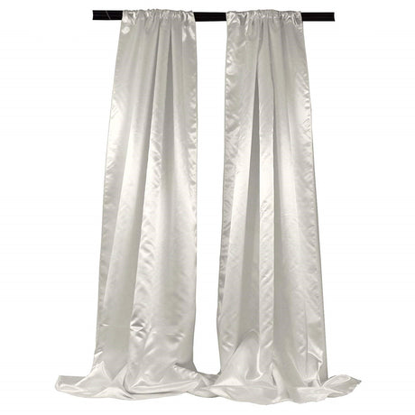 Bridal Satin Backdrop Satin Fabric - Royal Blue, 4" Rod Pocket, 58" Width x 8 Feet Height (1 Pair)