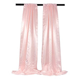 Bridal Satin Fabric - Ivory, 4" Rod Pocket, 58" Width x 8 Feet Height (1 Pair)